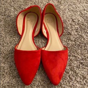Red Pointed Flats